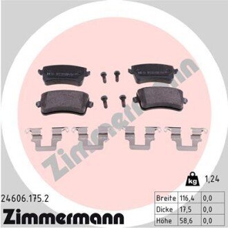 Комплект гальмівних колодок ZIMMERMANN 24606.175.2