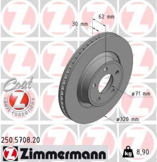 Диск гальмівний ZIMMERMANN 250.5708.20