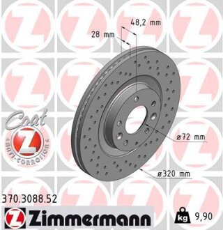 Диск гальмівний ZIMMERMANN 370.3088.52