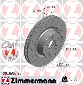 Диск тормозной ZIMMERMANN 400.3606.20