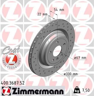 Диск гальмівний ZIMMERMANN 400.3687.52