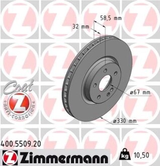 Диск тормозной ZIMMERMANN 400.5509.20