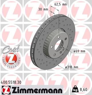 Диск гальмівний ZIMMERMANN 400.5518.30