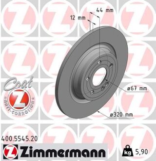 Диск тормозной ZIMMERMANN 400.5545.20