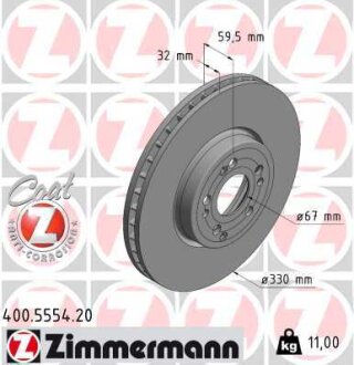 Диск гальмівний ZIMMERMANN 400.5554.20