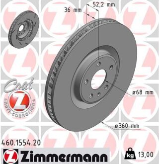 Диск гальмівний ZIMMERMANN 460.1554.20