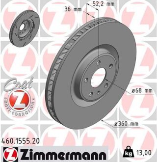 Диск гальмівний ZIMMERMANN 460.1555.20