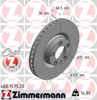 Диск гальмівний ZIMMERMANN 460.1575.20