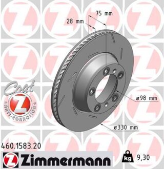 Диск тормозной ZIMMERMANN 460.1583.20