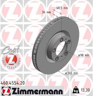 Диск гальмівний ZIMMERMANN 460.4554.20