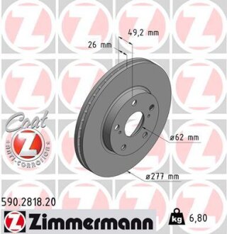 Диск гальмівний ZIMMERMANN 590.2818.20